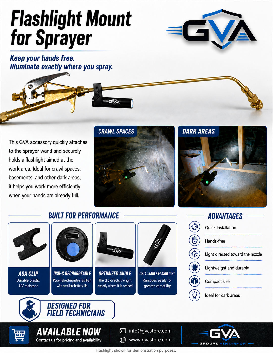 Support et lampe DEL pour pulvérisateur