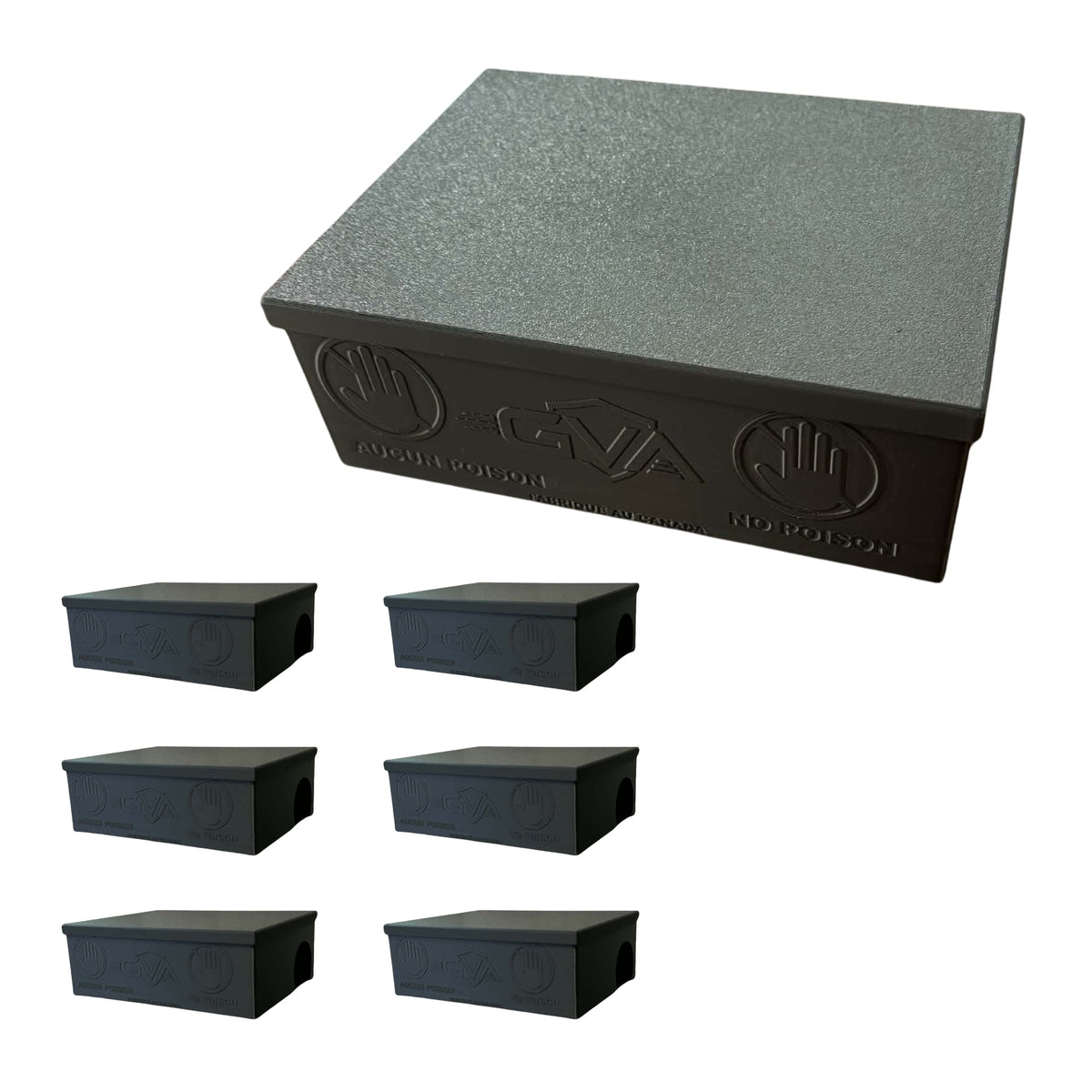 GVA Station de protection pour piège à souris réutilisable, compatible avec piège mécanique ou plaque collante, sans poison, noire – lot de 6